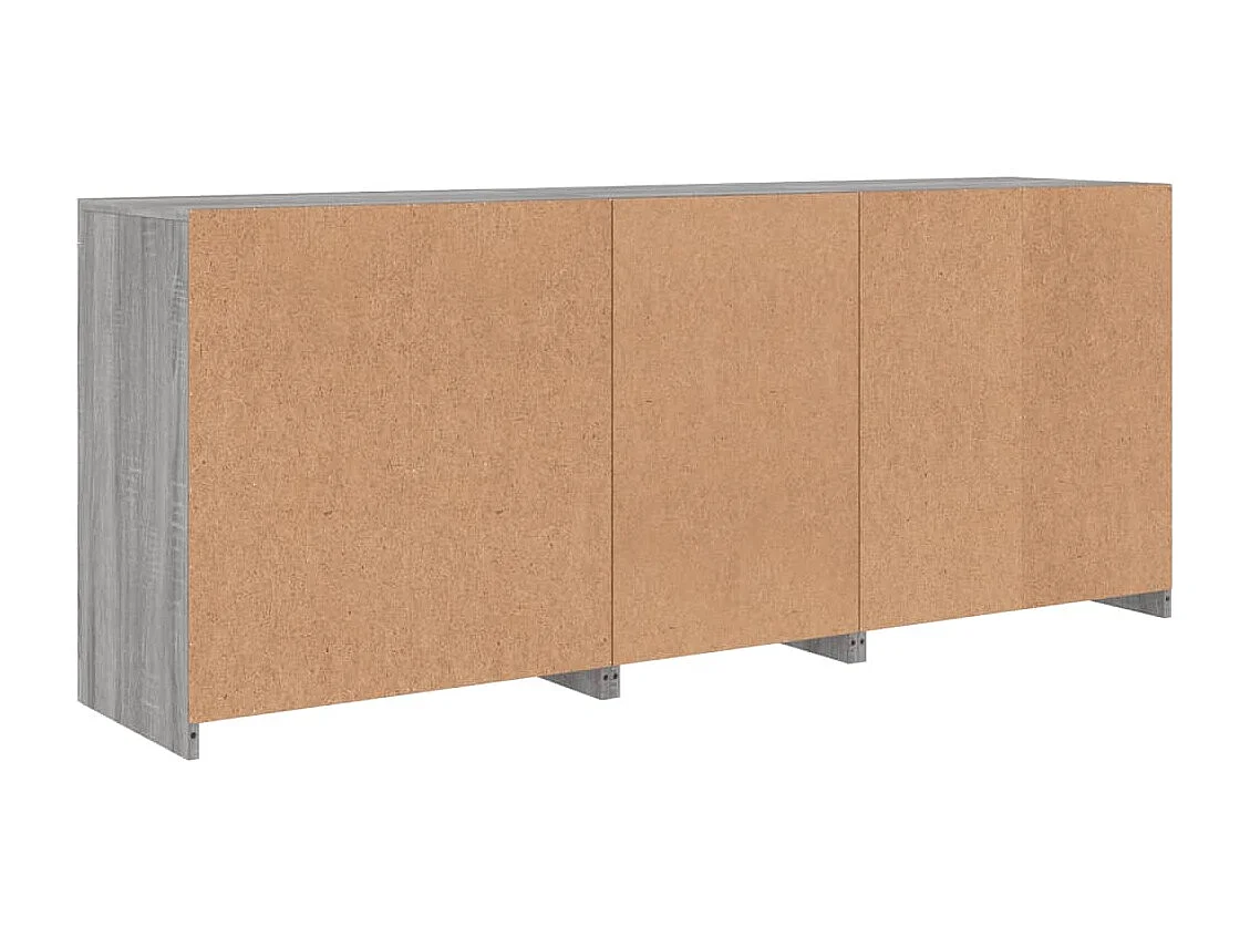 Sideboard mit LED-Leuchten Grau Sonoma 181,5x37x67 cm