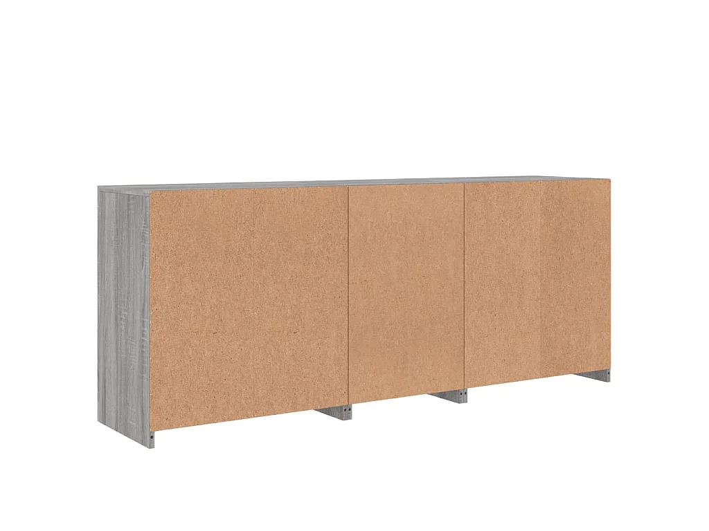 Sideboard mit LED-Leuchten Grau Sonoma 181,5x37x67 cm