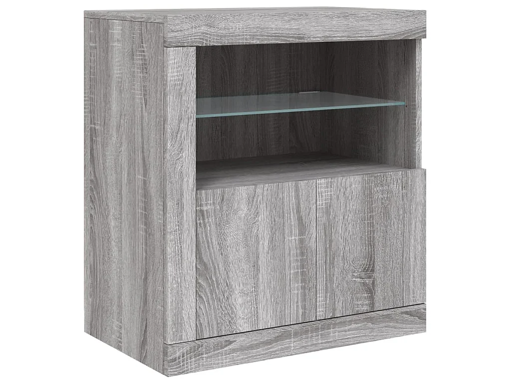 Sideboard mit LED-Leuchten Grau Sonoma 181,5x37x67 cm