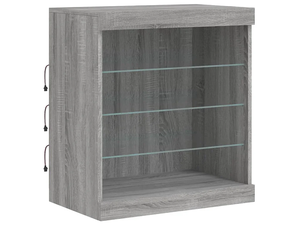 Dressoir met LED-verlichting 181,5x37x678 cm grijs sonoma eiken