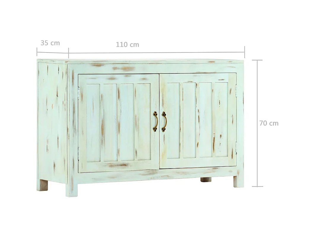 Buffet Bleu clair 110x35x70 cm Bois de manguier massif