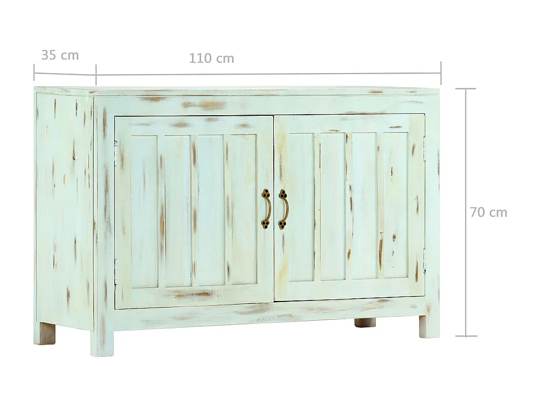 Aparador madera maciza de mango azul claro 110x35x70 cm