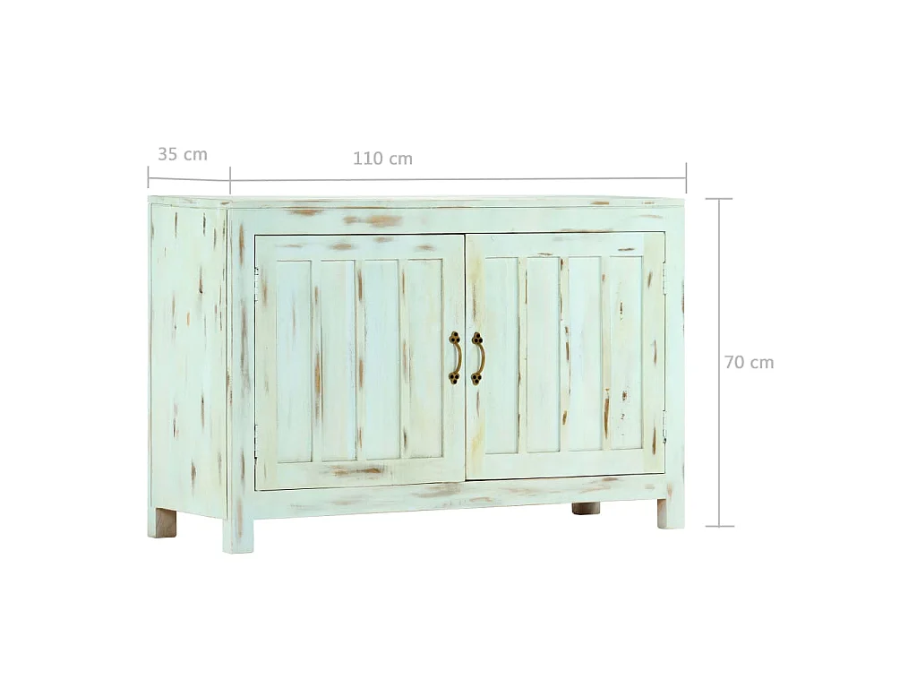 Sideboard Hellblau 110x35x70 cm Massivholz Mango