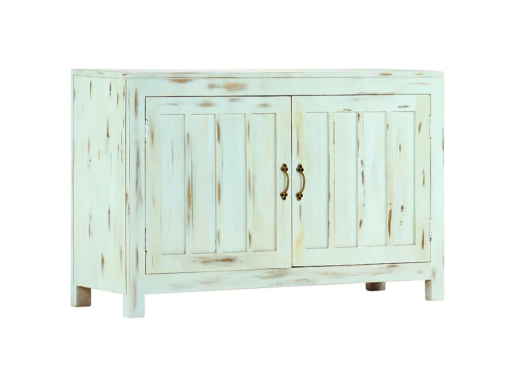 Buffet Bleu clair 110x35x70 cm Bois de manguier massif