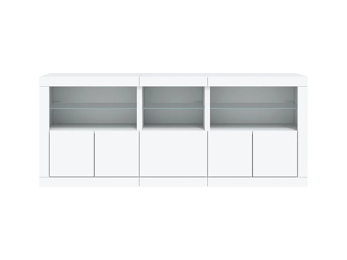 Credenza con Luci LED Bianca 162x37x67 cm