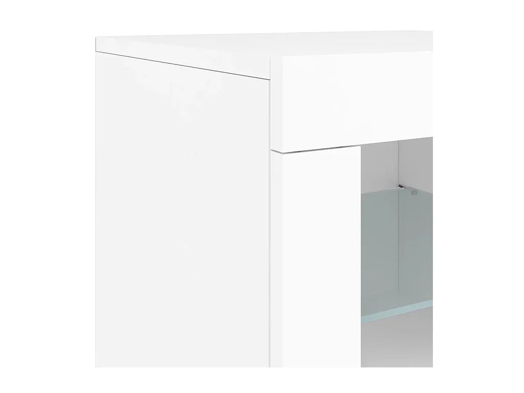 Credenza con Luci LED Bianca 162x37x67 cm