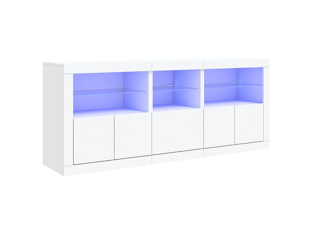 Dressoir met LED-verlichting 162x37x67 cm wit