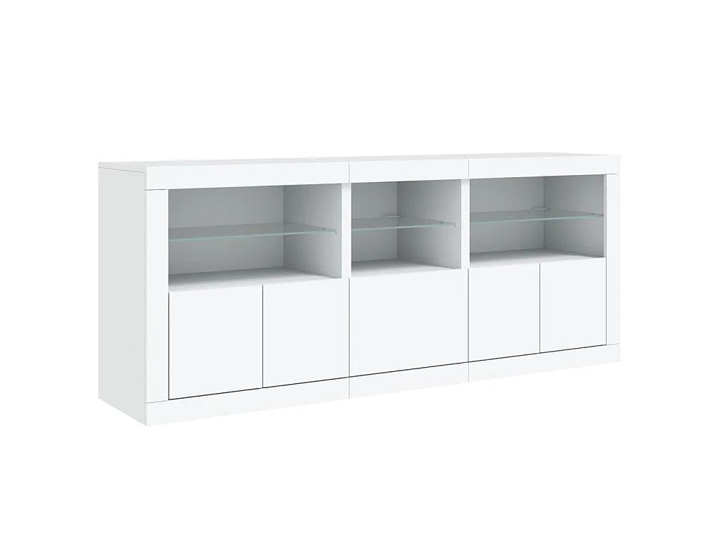 Dressoir met LED-verlichting 162x37x67 cm wit