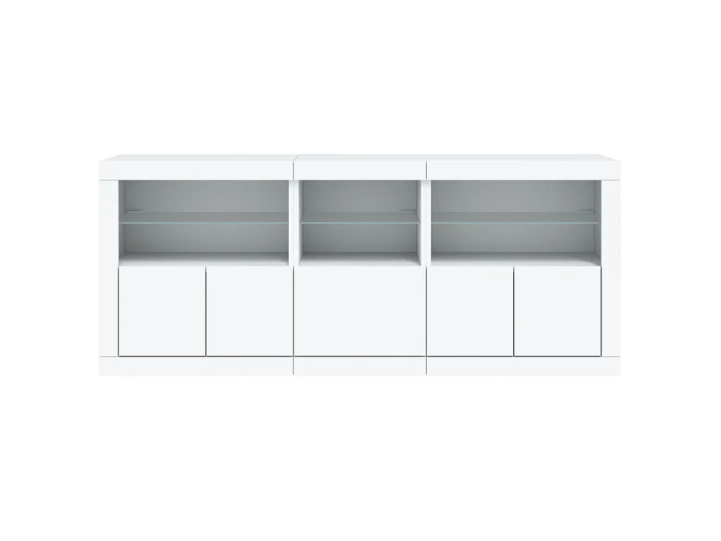 Dressoir met LED-verlichting 162x37x67 cm wit