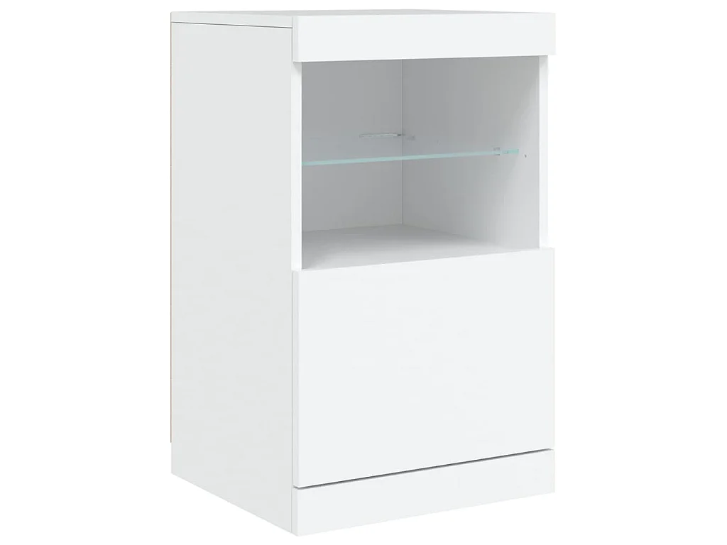 Buffet avec lumières LED blanc 162x37x67 cm