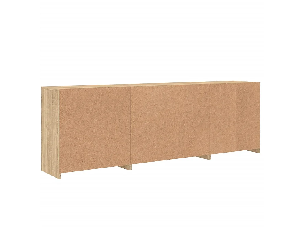Buffet avec lumières LED chêne sonoma 202x37x67 cm