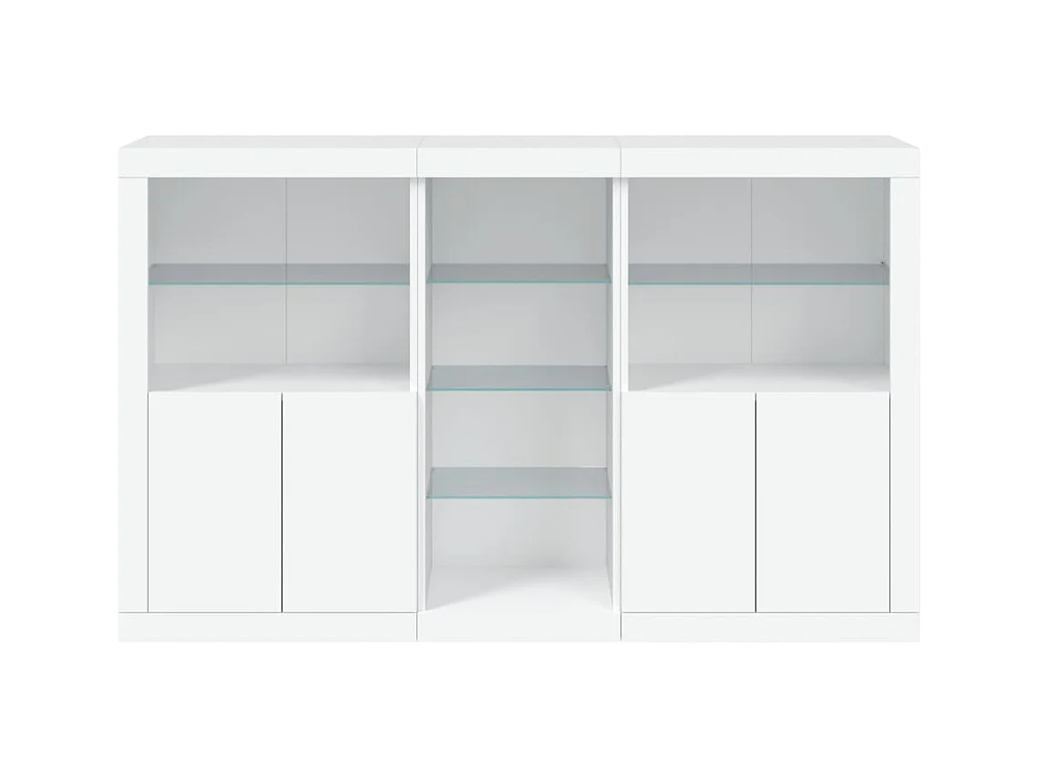 Sideboard mit LED-Leuchten Weiß 162x37x100 cm