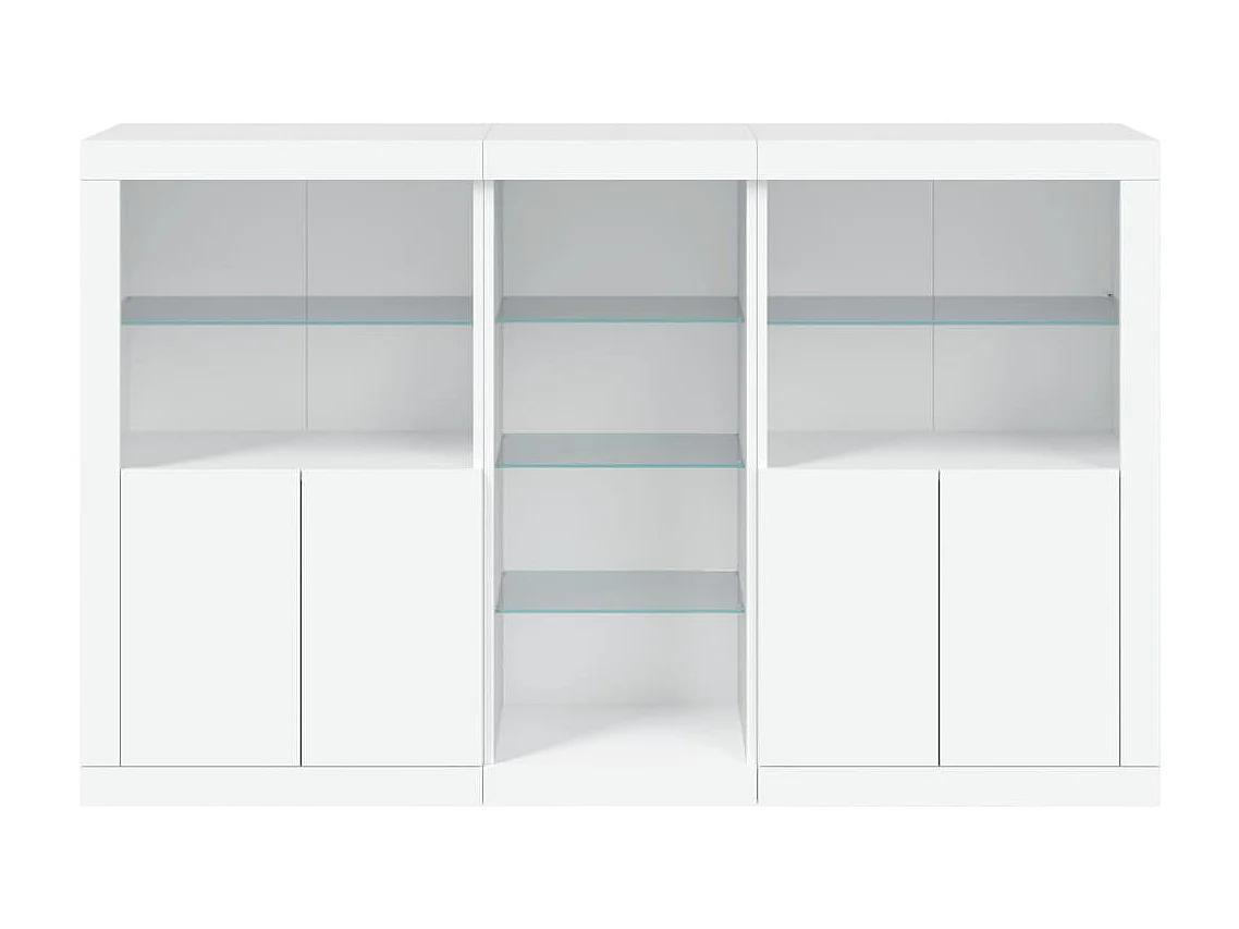 Sideboard mit LED-Leuchten Weiß 162x37x100 cm