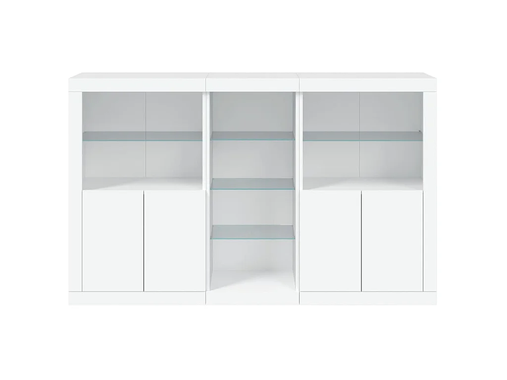 Buffet avec lumières LED blanc 162x37x100 cm