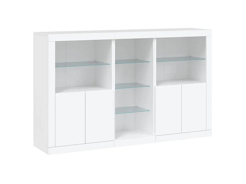 Buffet avec lumières LED blanc 162x37x100 cm