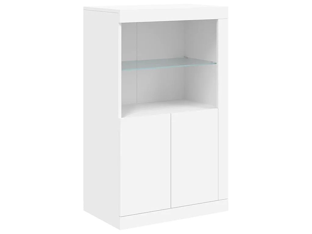 Buffet avec lumières LED blanc 162x37x100 cm