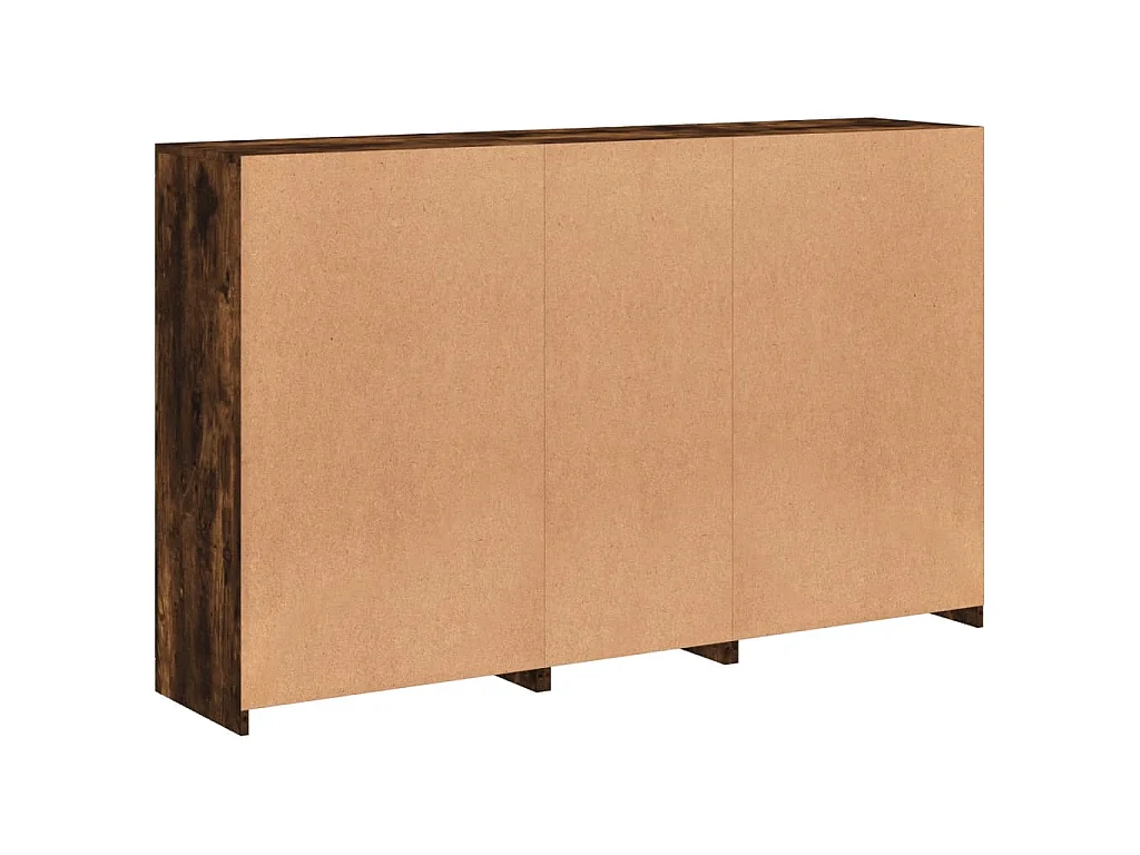 Dressoir met LED-verlichting 162x37x100 cm gerookt eikenkleurig