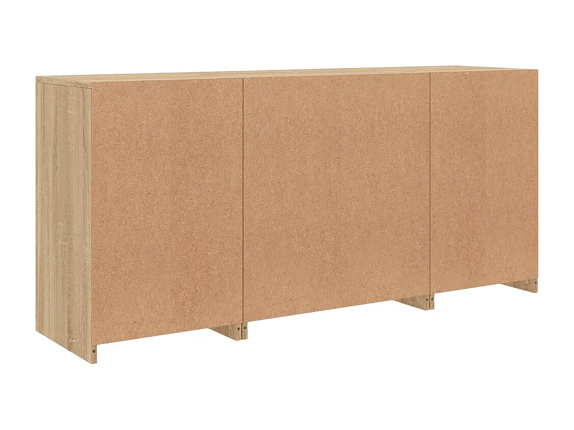 Sideboard mit LED-Leuchten Sonoma-Eiche 142,5x37x67 cm