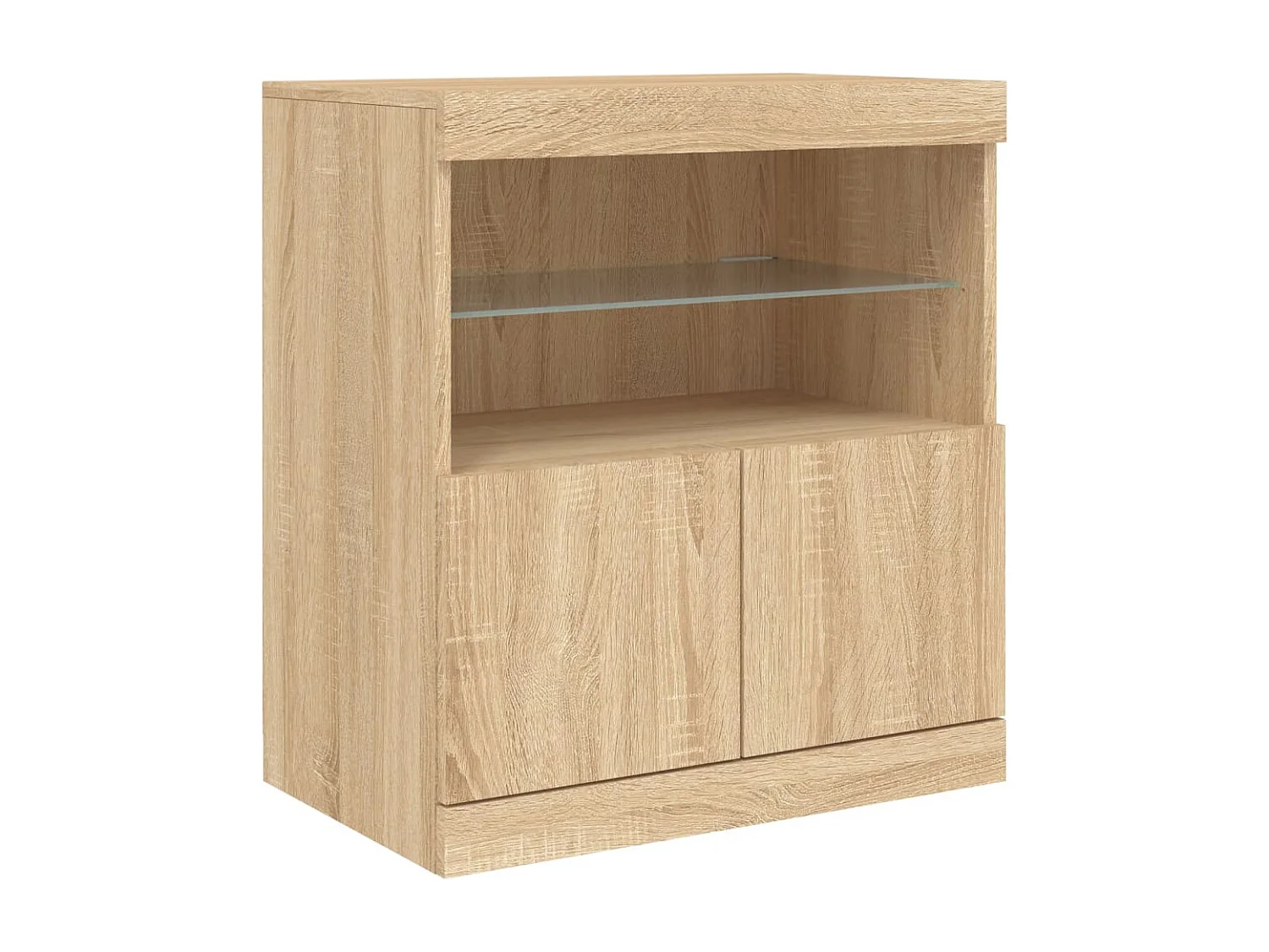 Sideboard mit LED-Leuchten Sonoma-Eiche 142,5x37x67 cm