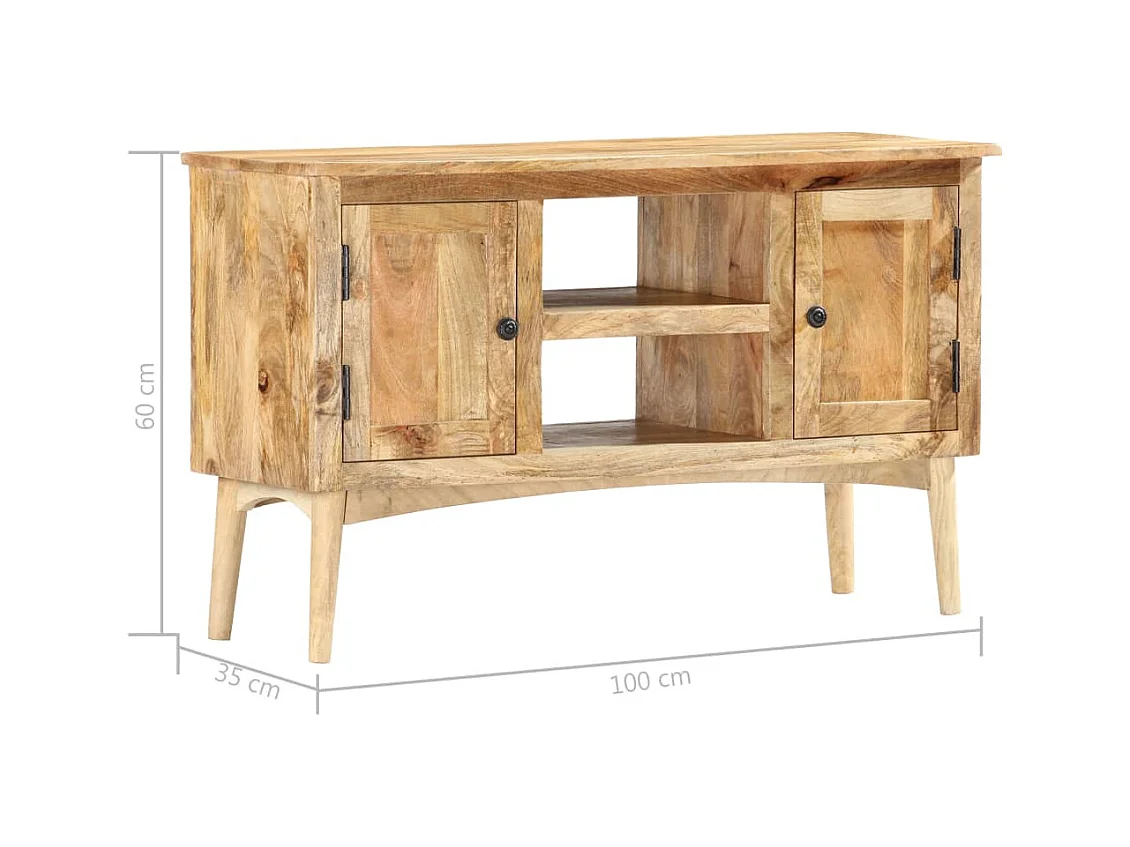 Buffet 100x35x60 cm Bois de manguier massif