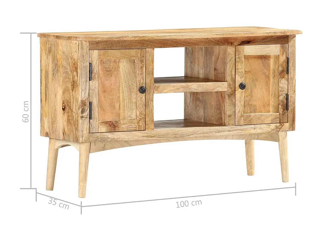 Buffet 100x35x60 cm Bois de manguier massif