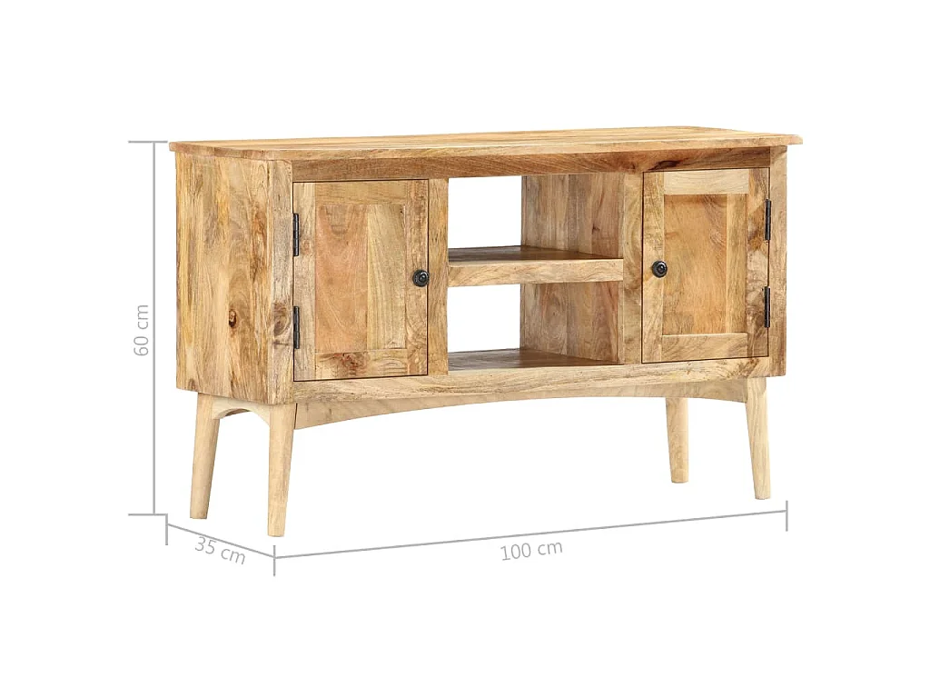 Buffet 100x35x60 cm Bois de manguier massif