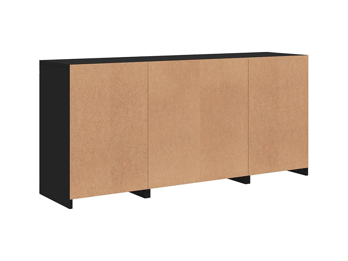 Buffet avec lumières LED noir 142,5x37x67 cm
