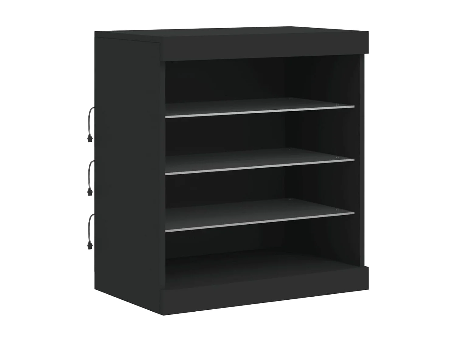 Sideboard mit LED-Leuchten Schwarz 142,5x37x67 cm