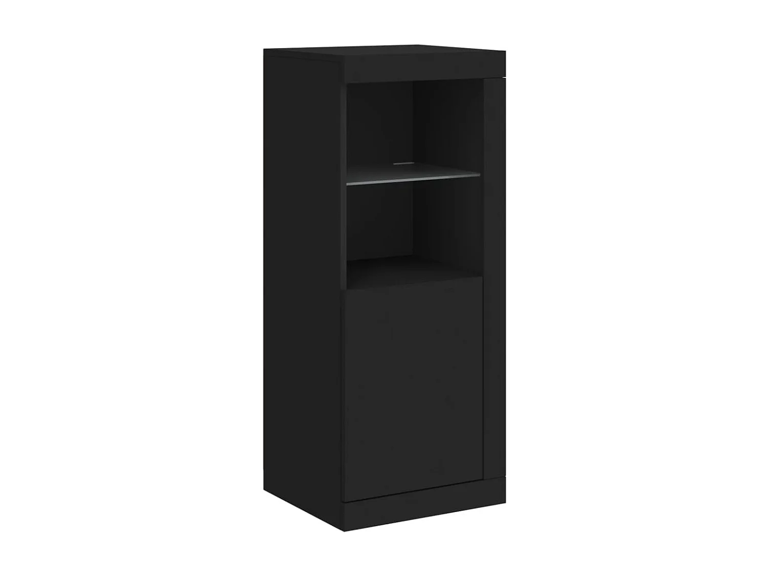 Buffets avec lumières LED 3 pcs noir bois d'ingénierie