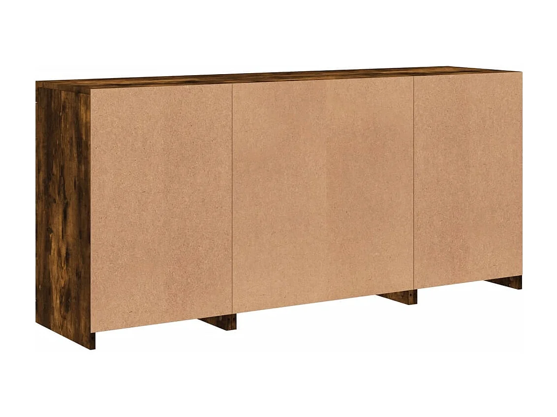 Buffet avec lumières LED chêne fumé 142,5x37x67 cm