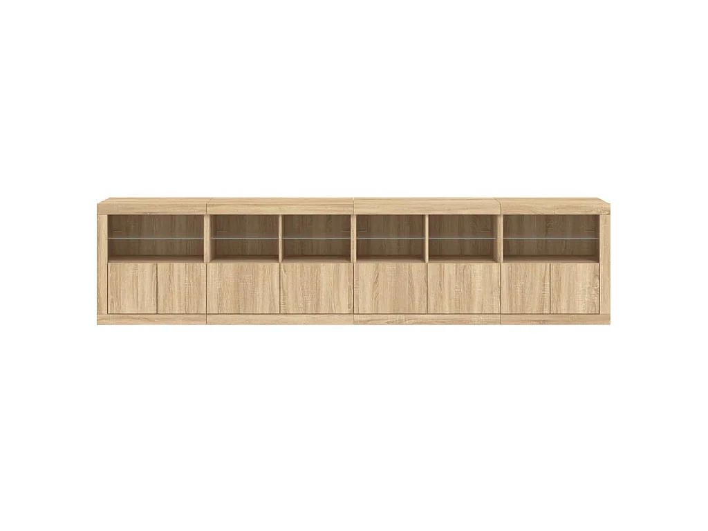 Dressoir met LED-verlichting 283x37x67 cm sonoma eikenkleurig