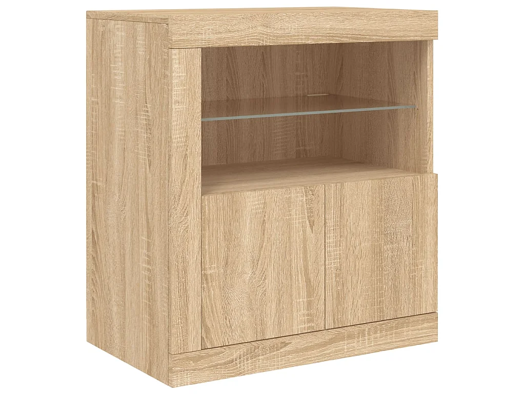 Dressoir met LED-verlichting 283x37x67 cm sonoma eikenkleurig