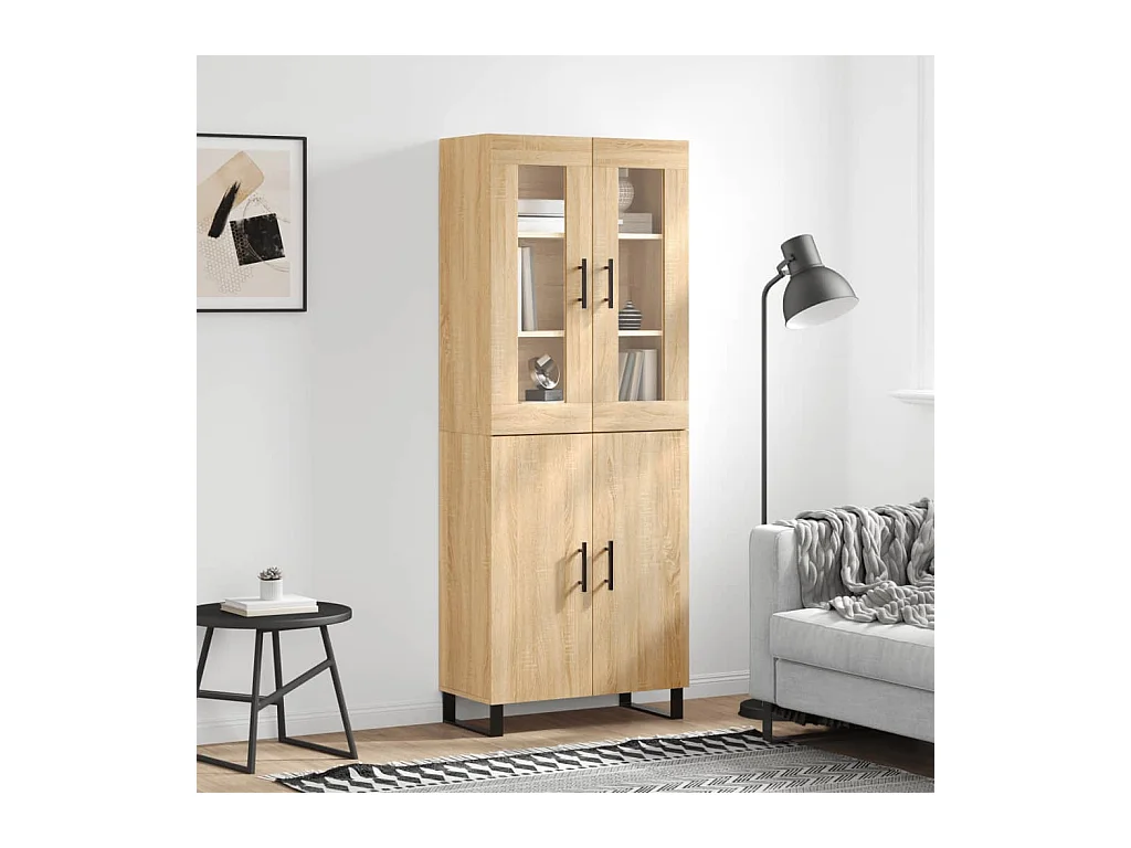 Highboard Sonoma-Eiche 69,5x34x180 cm Holzwerkstoff
