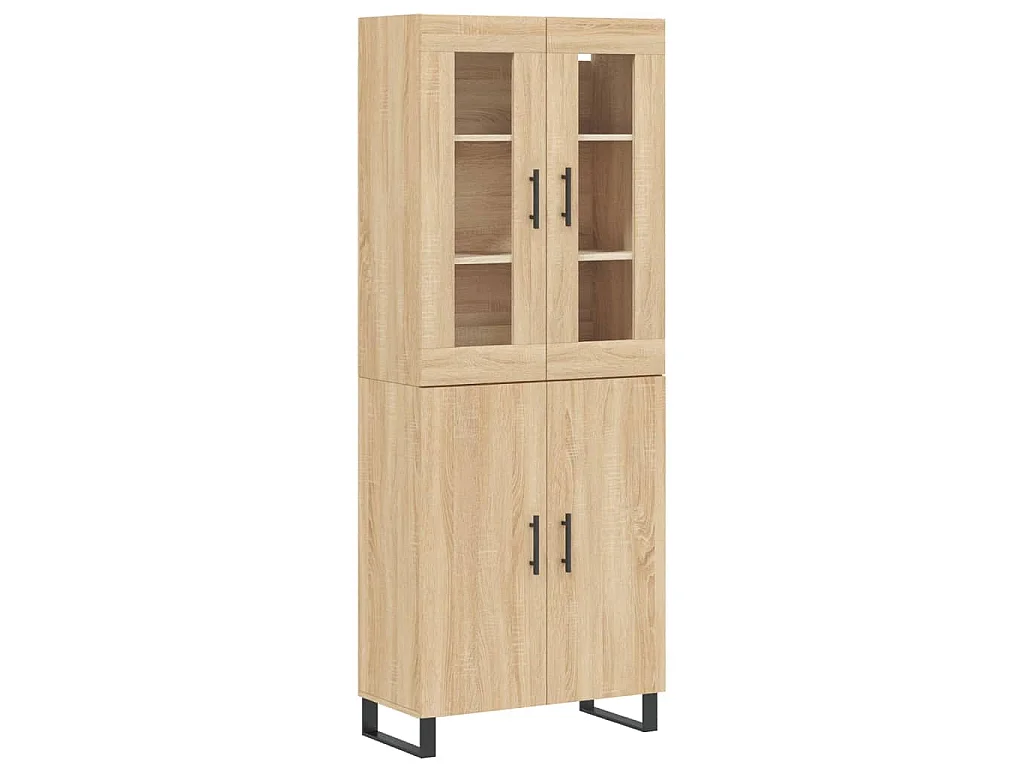 Credenza Rovere Sonoma 69,5x34x180 cm in Legno Multistrato