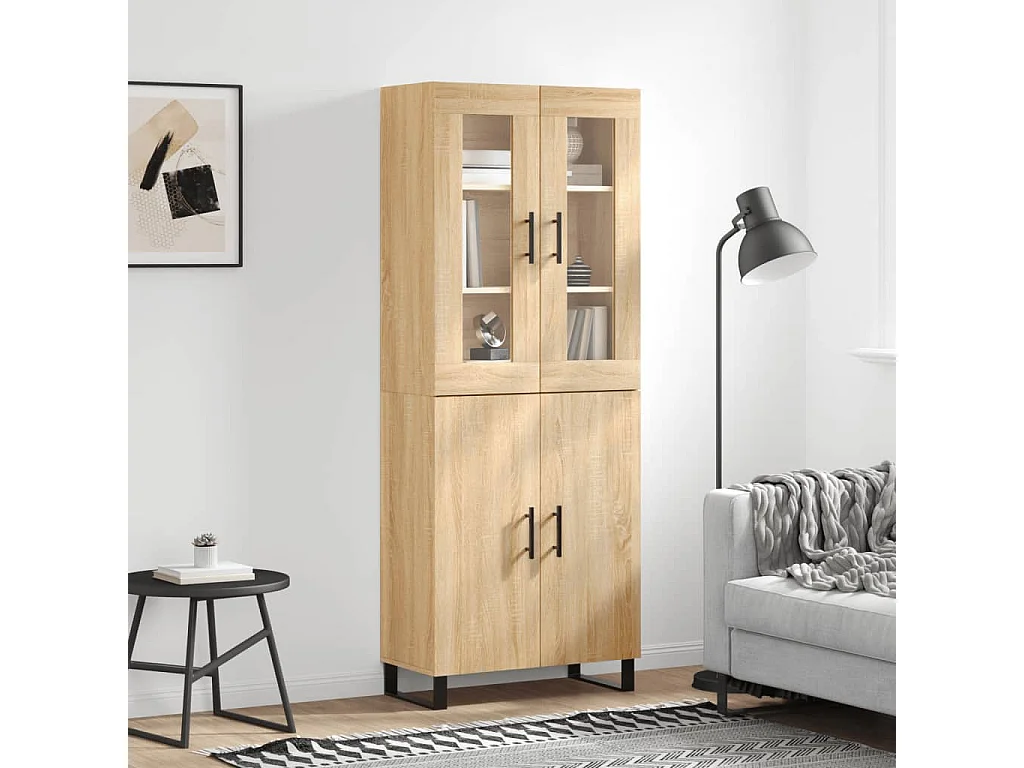Credenza Rovere Sonoma 69,5x34x180 cm in Legno Multistrato