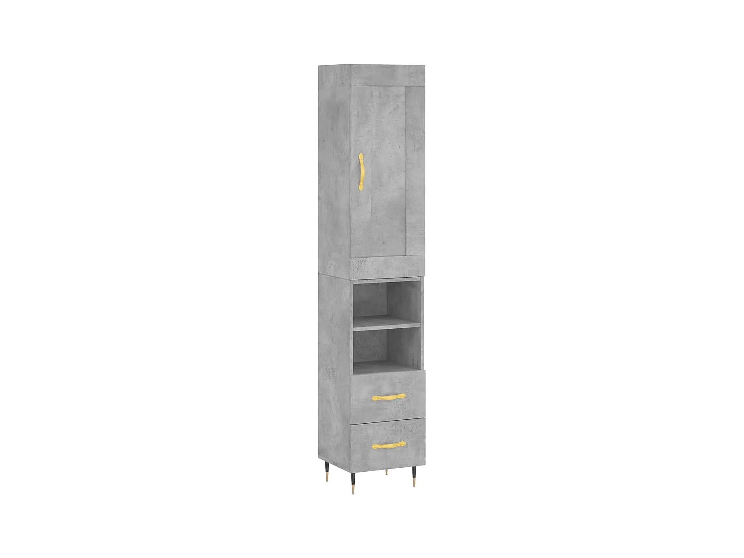 Highboard Betongrau 34,5x34x180 cm Holzwerkstoff