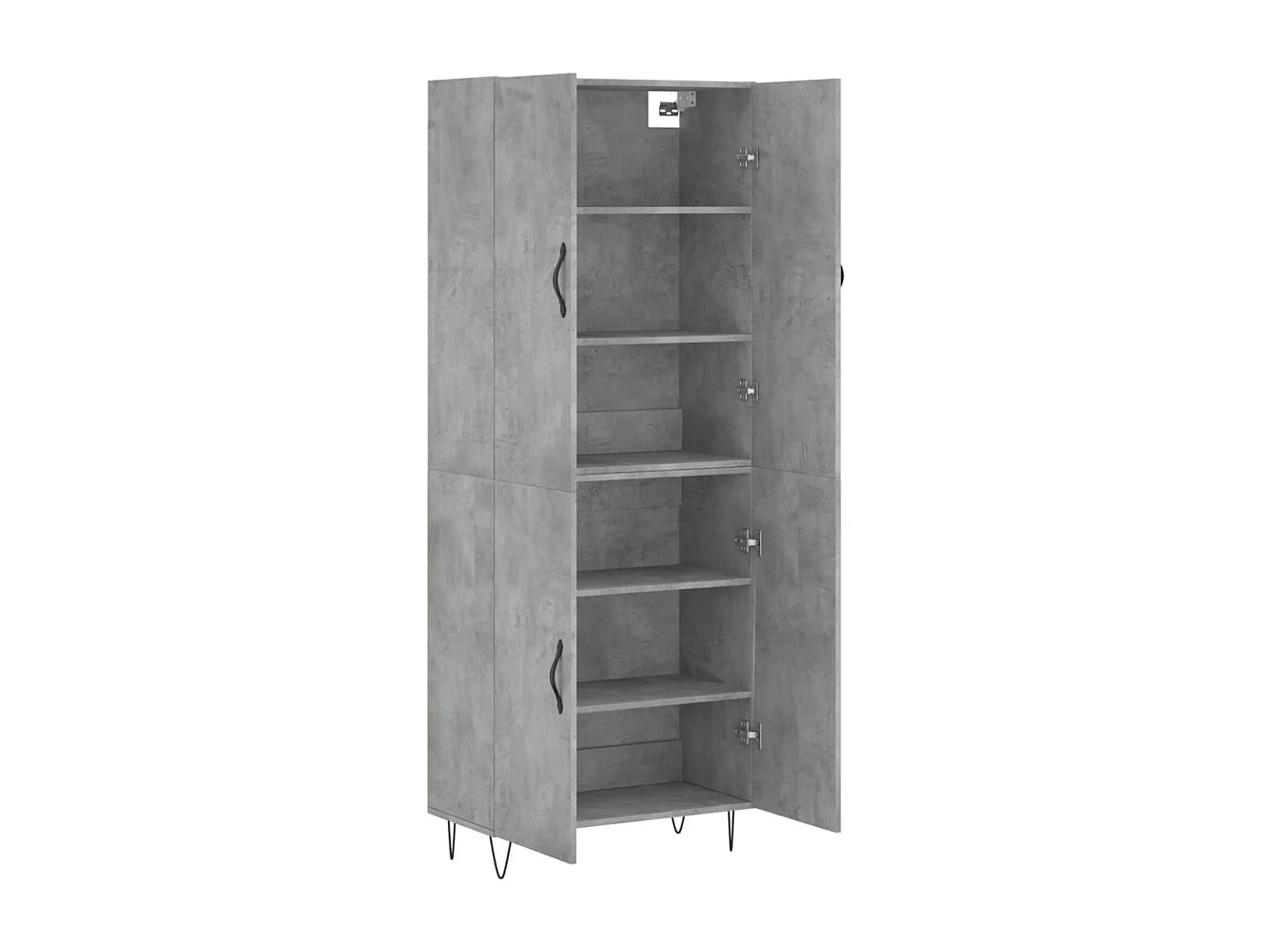 Highboard Betongrau 69,5x34x180 cm Holzwerkstoff