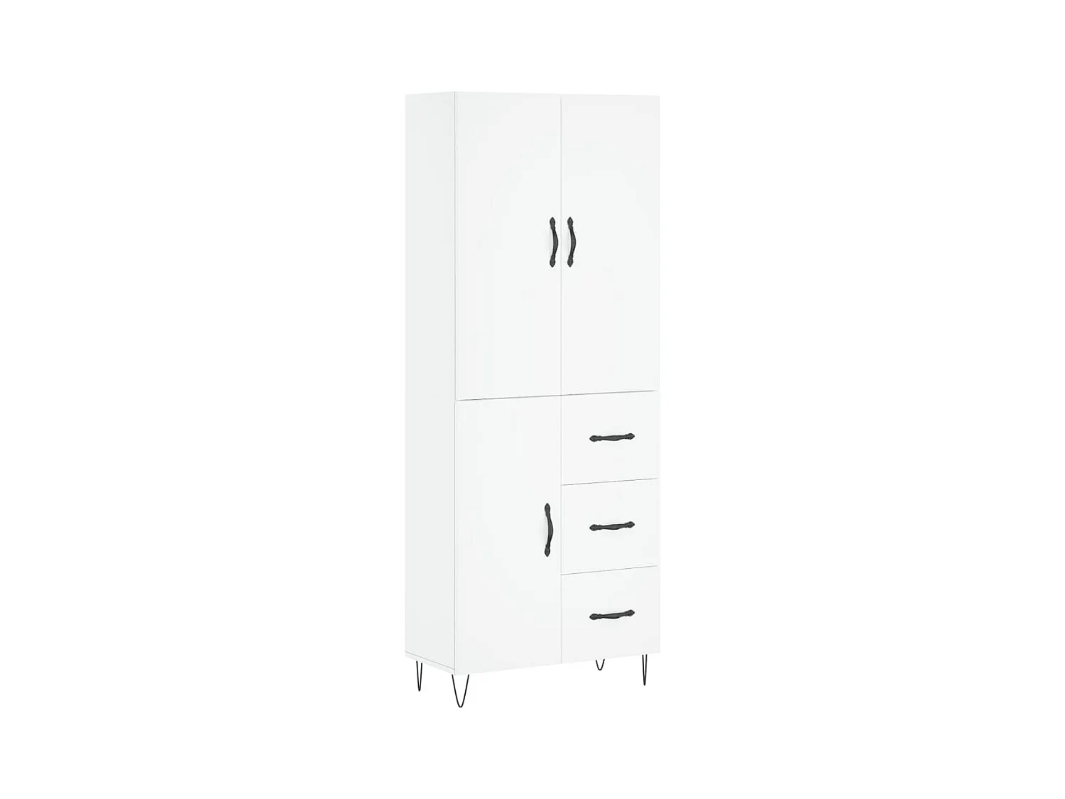 Buffet haut Blanc 69,5x34x180 cm Bois d'ingénierie