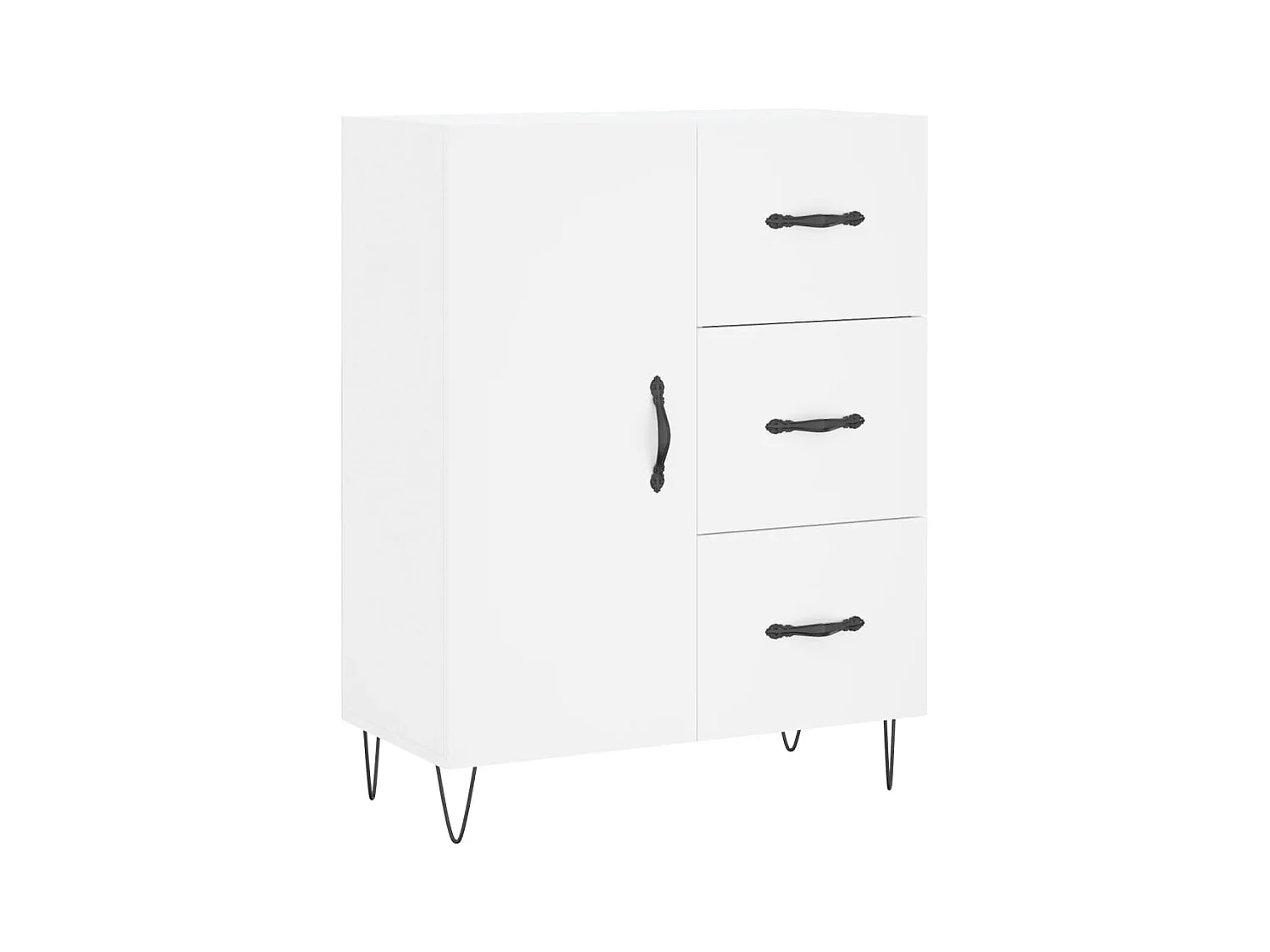 Buffet haut Blanc 69,5x34x180 cm Bois d'ingénierie