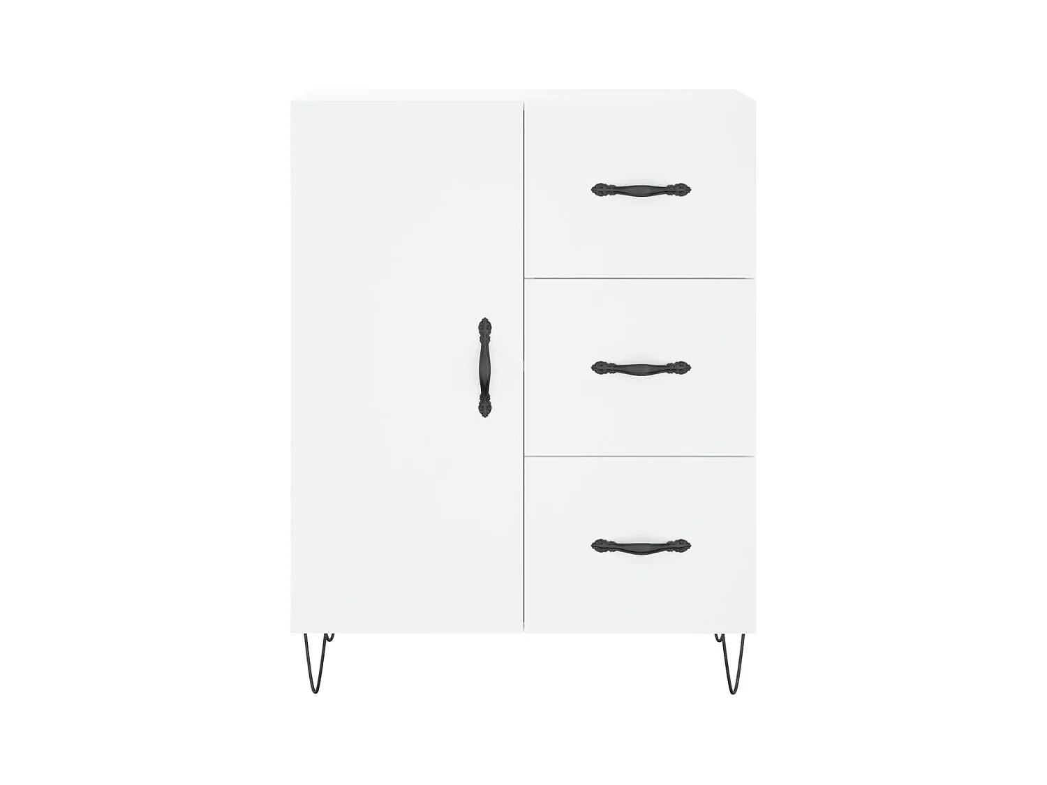 Buffet haut Blanc 69,5x34x180 cm Bois d'ingénierie