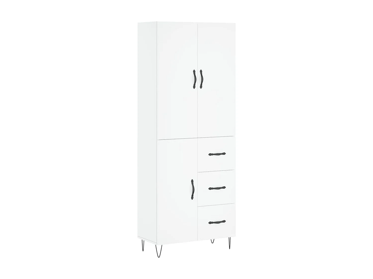 Buffet haut Blanc 69,5x34x180 cm Bois d'ingénierie