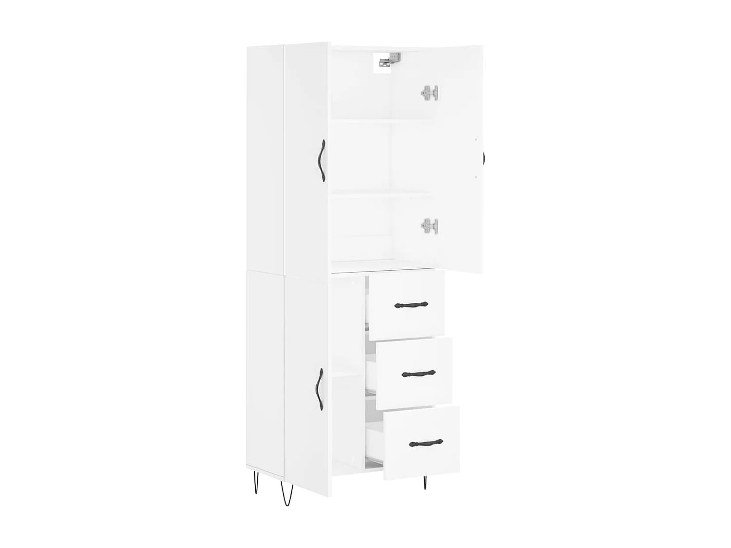 Buffet haut Blanc 69,5x34x180 cm Bois d'ingénierie