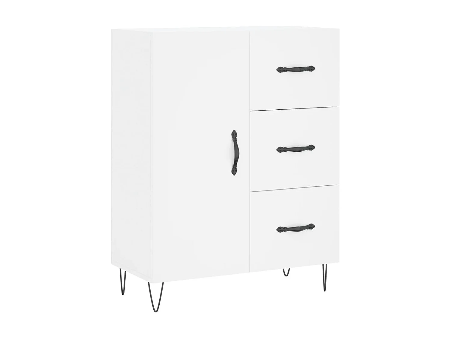 Buffet haut Blanc 69,5x34x180 cm Bois d'ingénierie