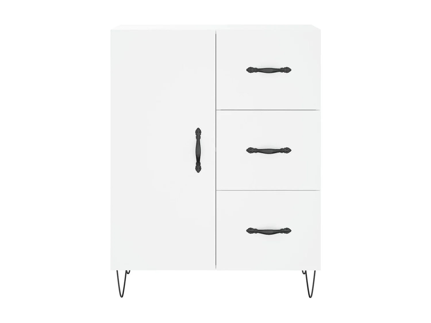 Buffet haut Blanc 69,5x34x180 cm Bois d'ingénierie