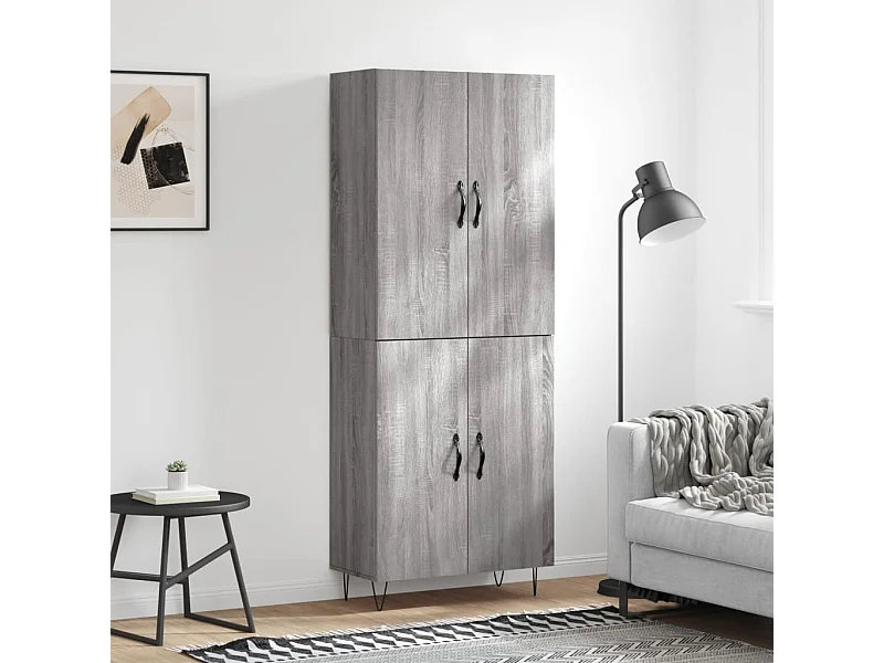 Armário alto 69,5x34x180 cm derivados de madeira sonoma cinza
