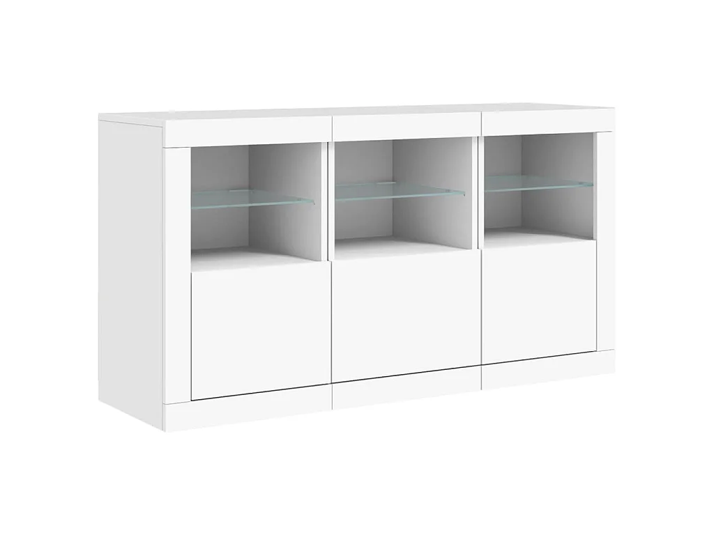Aparador com luzes LED 123x37x67 cm branco