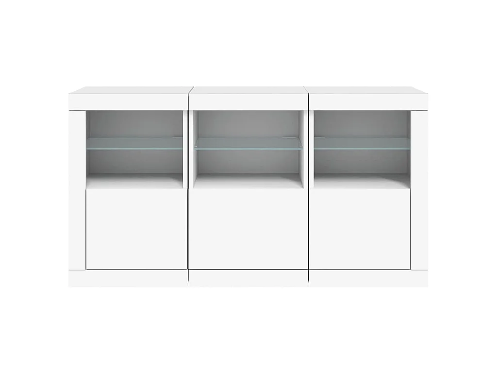 Aparador com luzes LED 123x37x67 cm branco