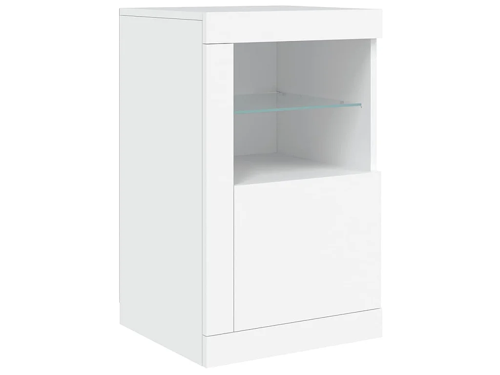 Aparador com luzes LED 123x37x67 cm branco