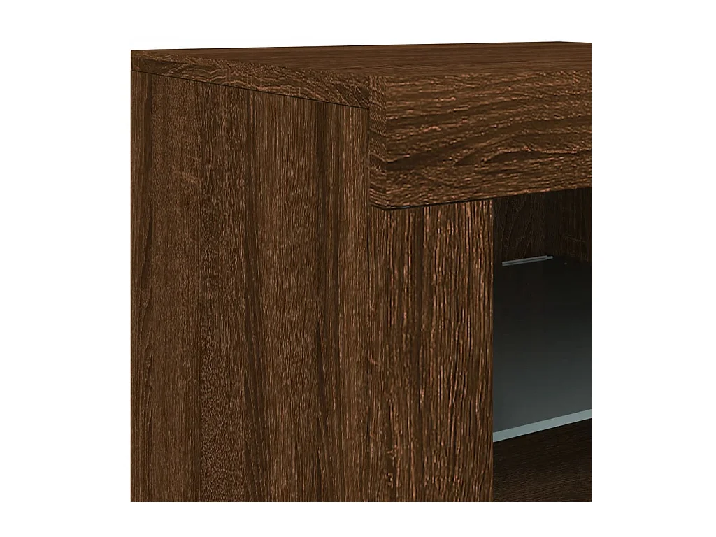 Buffet avec lumières LED chêne marron 162x37x67 cm