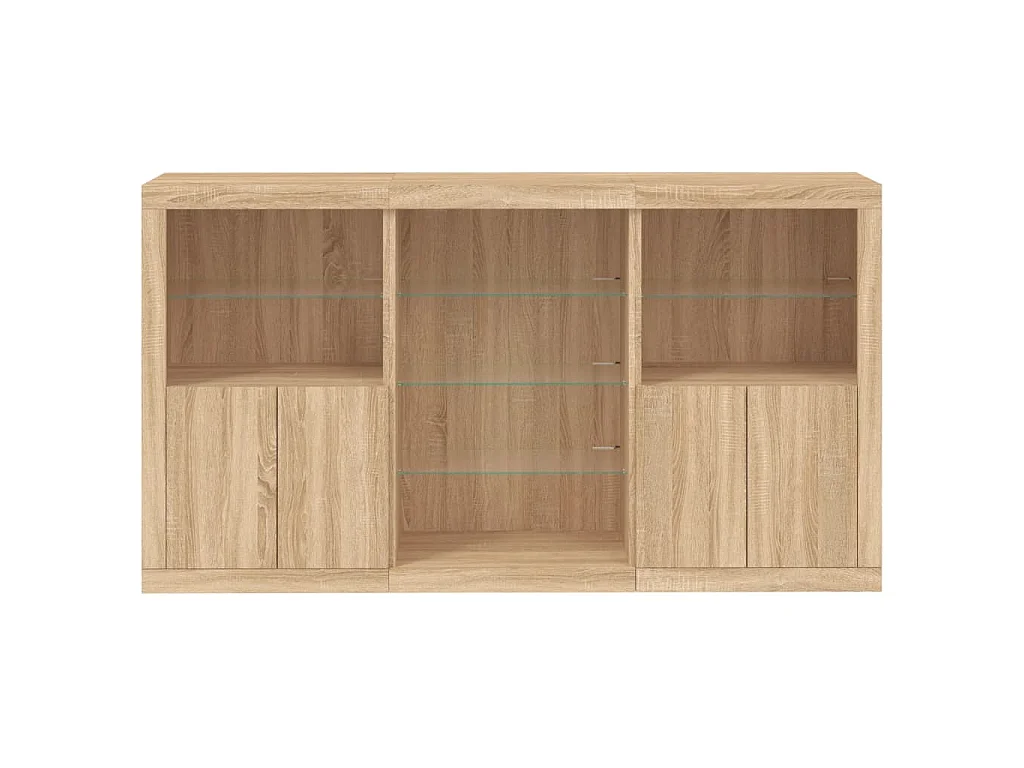 Aparador com luzes LED 181,5x37x100 cm carvalho sonoma